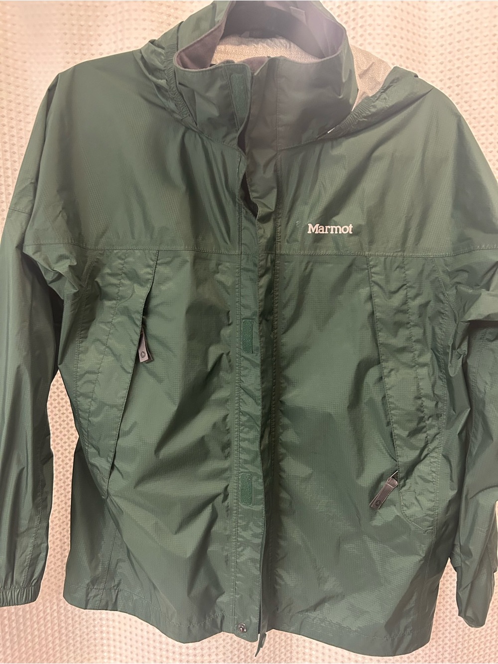 Marmot Kids Green Hooded Rain Jacket